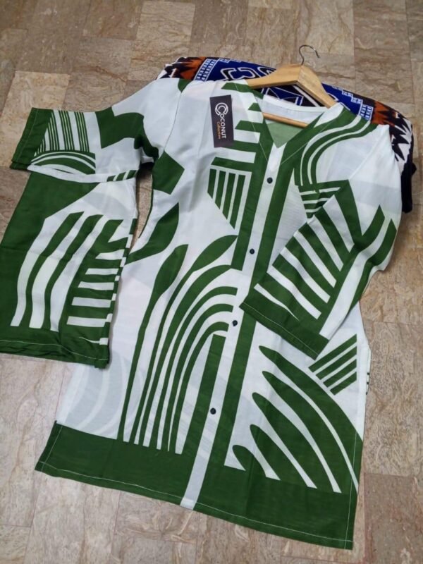 2 Pcs Women's Stitched Printed Shirt And Trouser - Image 4