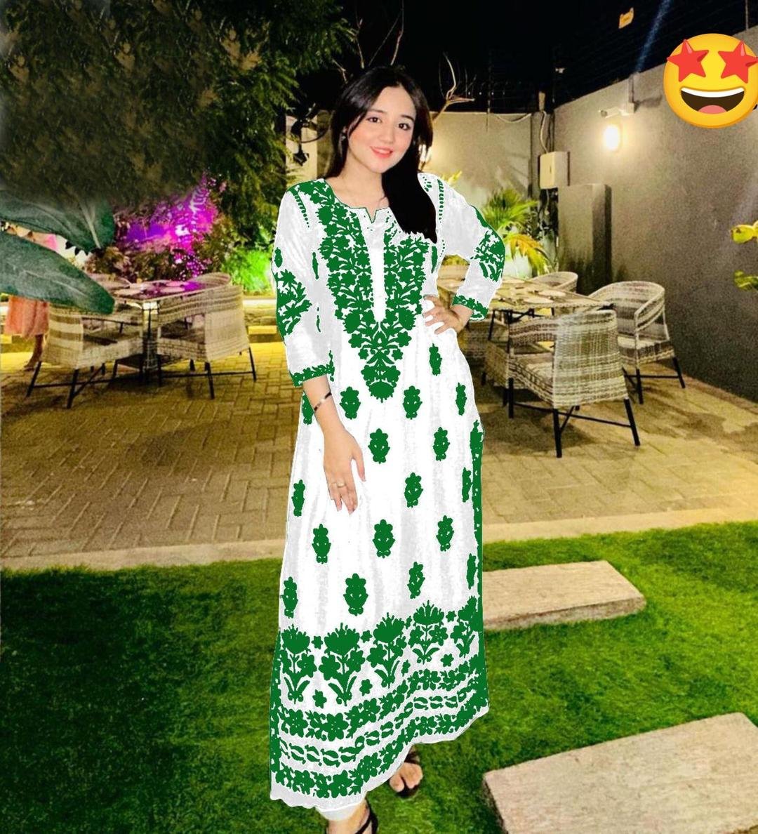 2 Pcs Women's Stitched Embroidered Shirt And Trouser