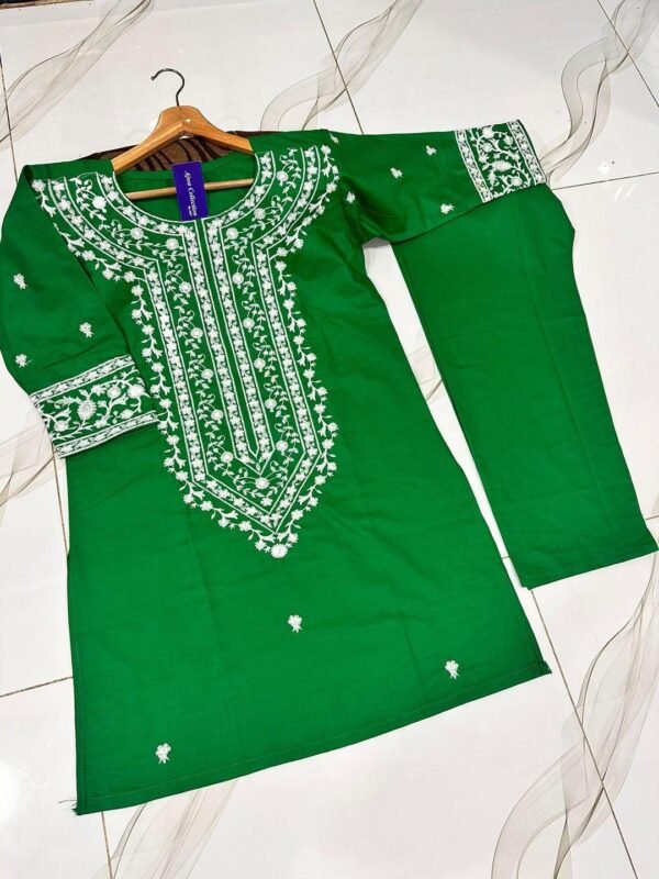 2 Pcs Women's Stitched Embroidered Shirt And Trouser - Image 2